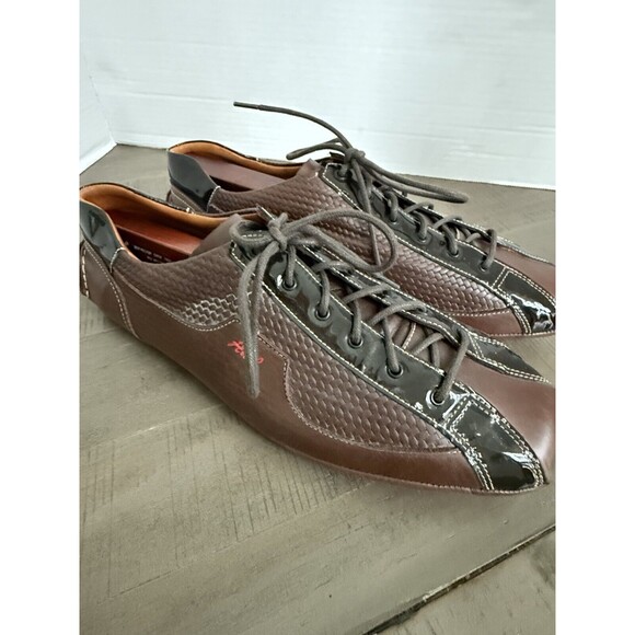 Añel Racer Collection ~ Italy Handmade 43.5 US 10 Driving Shoes Brown Leather - Picture 1 of 12